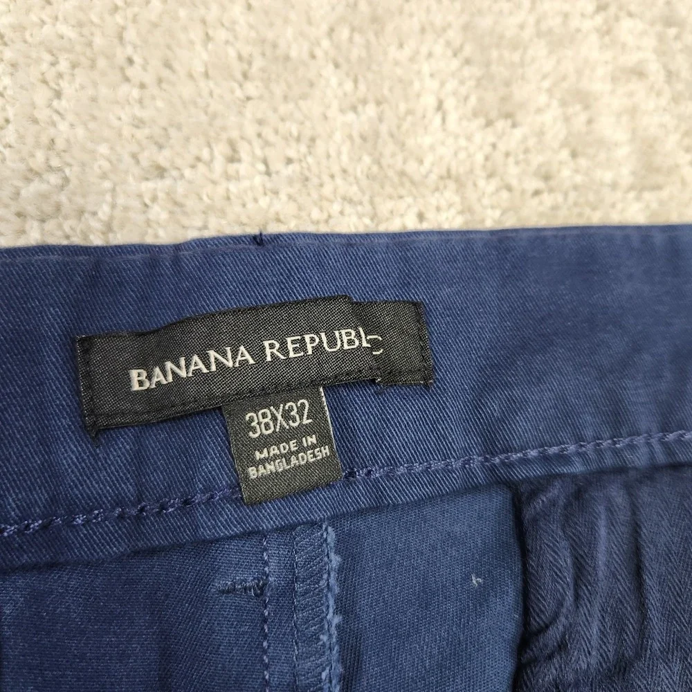 Banana Republic Pants Men 38x32 Blue Cotton Twill Stretch Chino NEW Straight Leg
